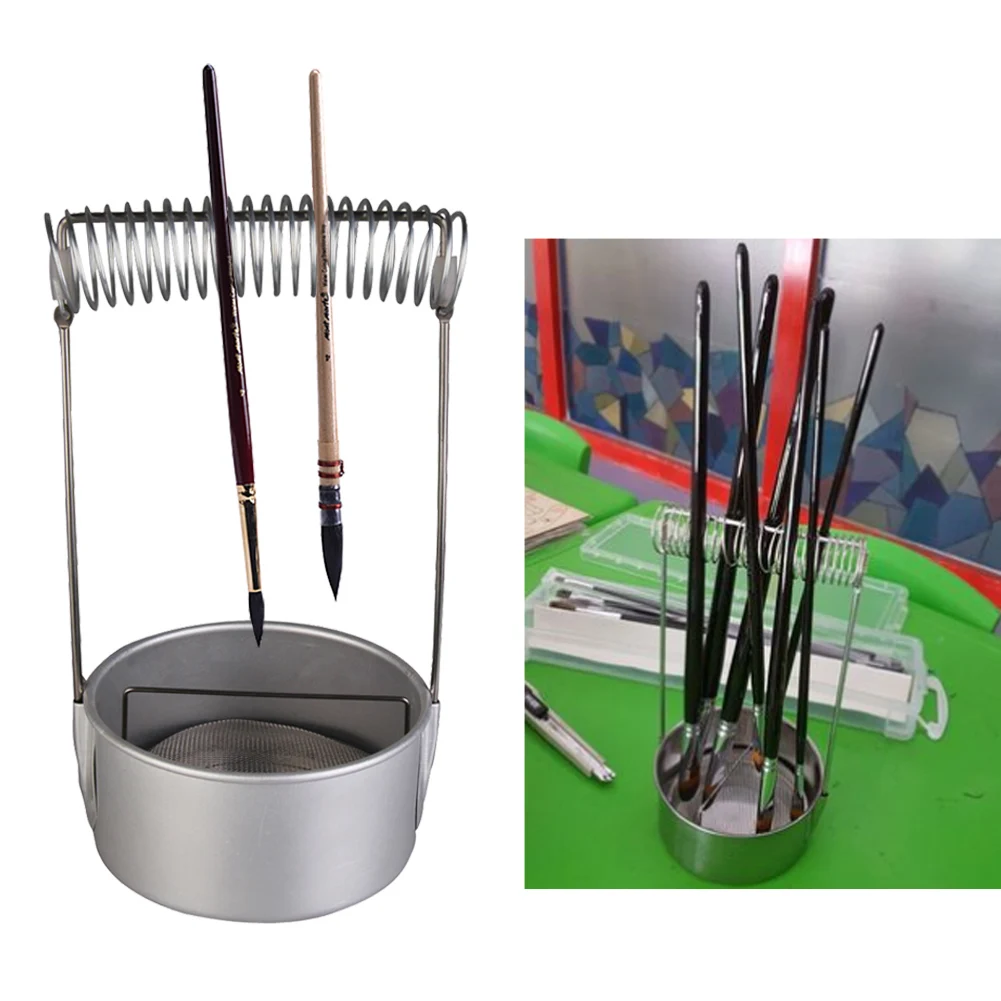 Stainless Steel Paint Brush Washer Oil Painting Brush Cleaner Spring Brush Pen Holders Painting Supplies For Painters Artists