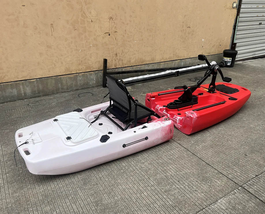 Pro Angler Plastic Modular Folding Kayak Foldable Two Parts Split Fishing Kayak with Pedal System Which Can Reverse and Forward view 2