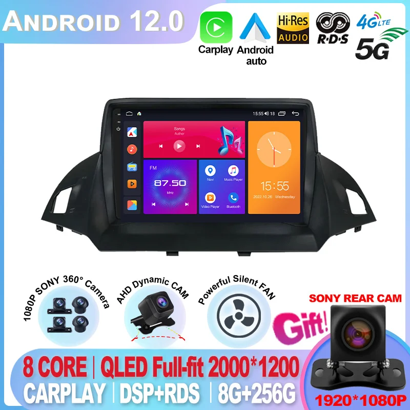 

For Ford Kuga 2 Escape 3 2012 - 2019 Android 12 Car Radio Multimedia Video Player Navigation stereo GPS No 2din 2 din dvd 4G