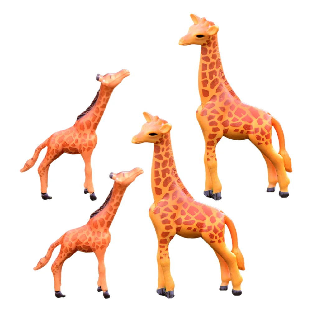 

4Pcs Mini Resin Giraffe Lawn Decor Miniature Animal Garden Moss Outdoor Scene Decoration Miniature Giraffe Office Table Decor