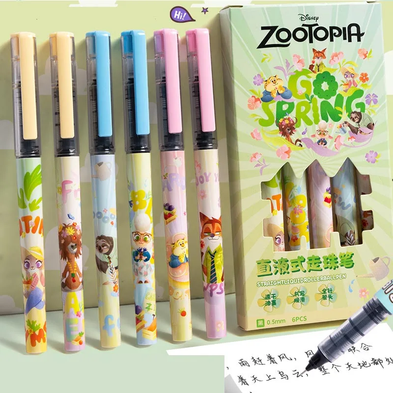 

24pcs/ лот Disney Zootopia гель пера мультфильмов животных 0,5 мм прямой жидкой нейтральные ручки канцелярских принадлежностей канцелярские школьные принадлежности