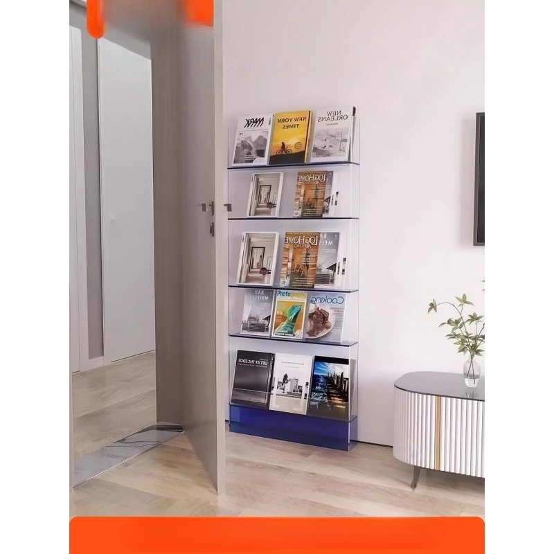 Display shelf Bookshelf Acrylic newspaper shelf Floor shelf Bookshelf