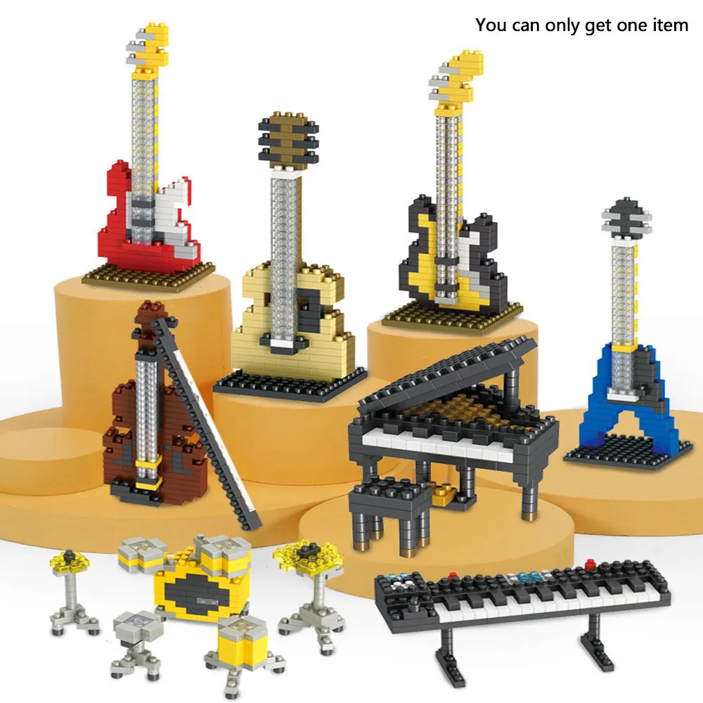 Build Your Own Mini Musical Instrument: Piano or Guitar or Keyboard or Bass or Drums DIY Educational Toy for Boys & Girls!