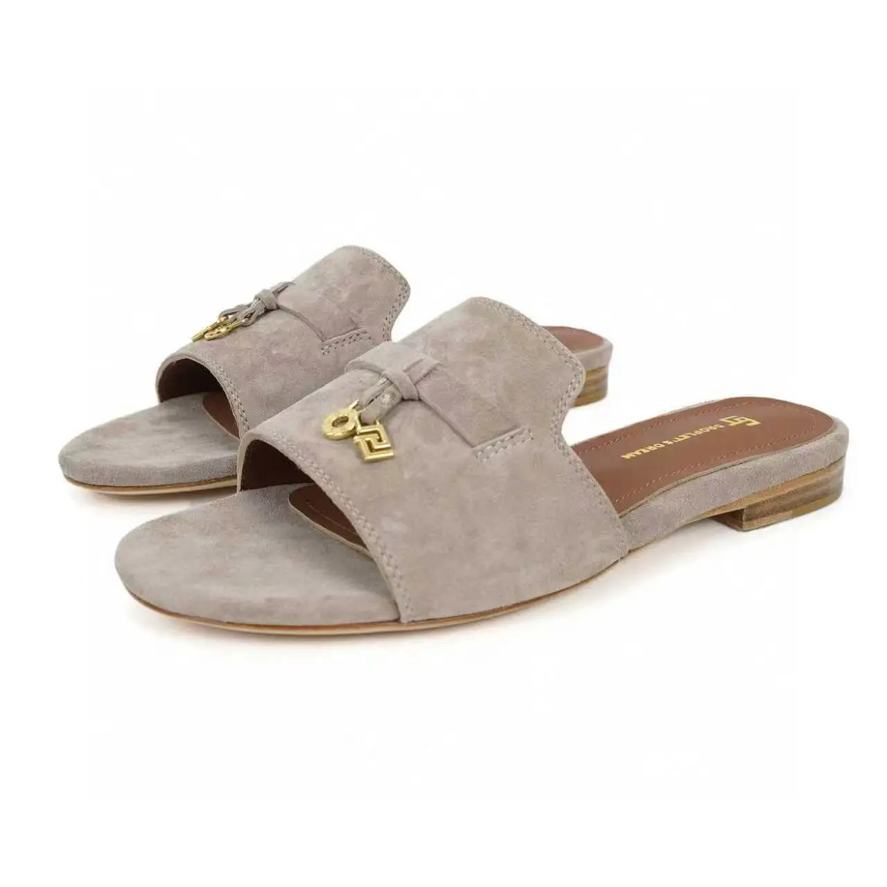 

Летние сандалии из овчины с открытым носком, женская летняя верхняя одежда, тапочки с плоской подошвой, новинка 2025 года