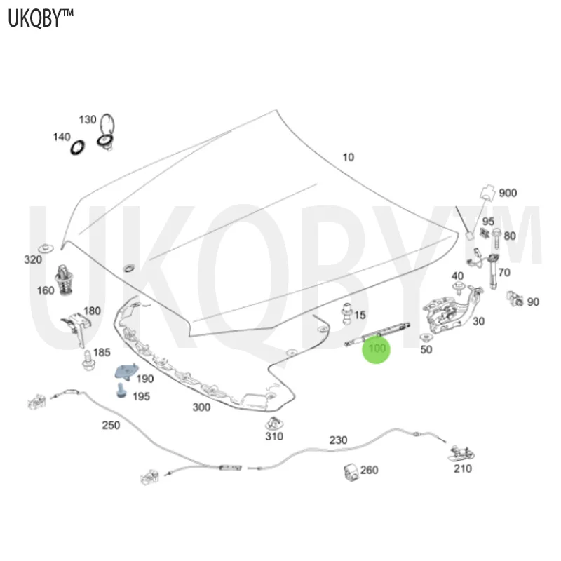 خطاف أمان زنبرك هوائي ، مكون إغلاق مسمار سداسي ، A2059800164 ، A2059800064 #2