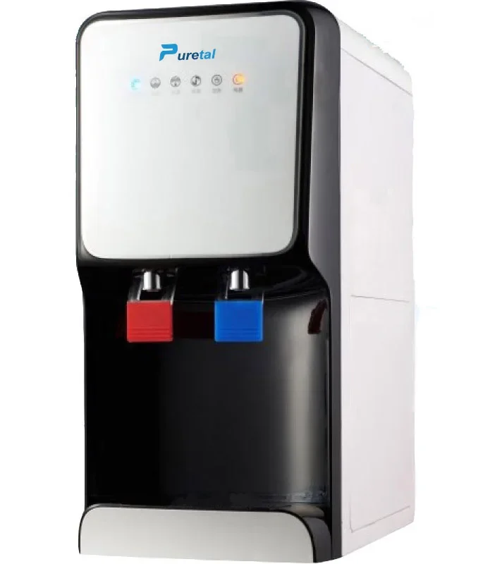 Latest counter top reverse osmosis hot cold purified water dispenser in small size