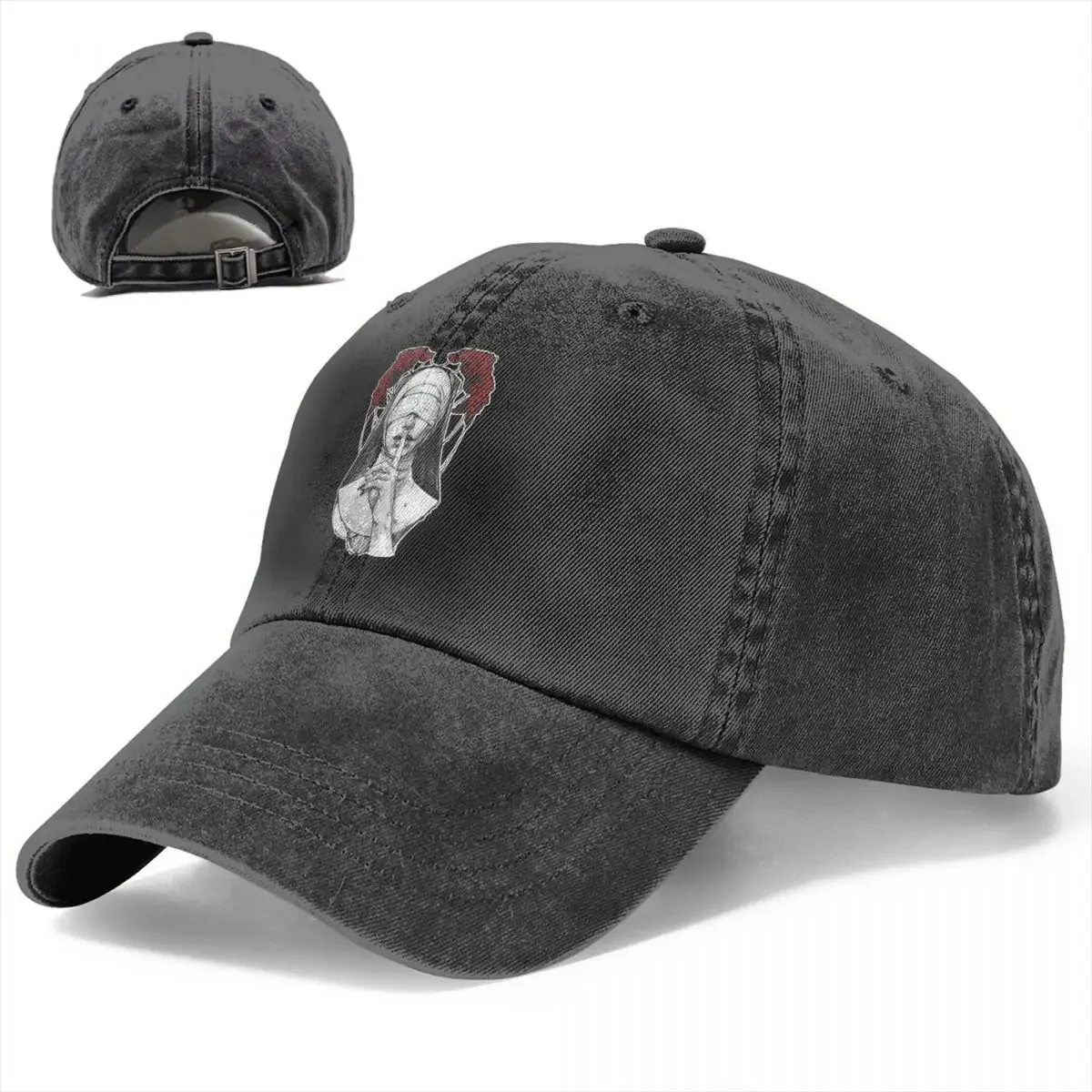 Satan Nun Baseball Cap Retro Distressed Washed Snapback Hat Men Women Outdoor Running Adjustable Fit Hats Cap