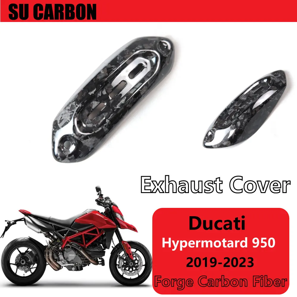 

For Ducati Hypermotard 950 2019-2023，821 2013-2015，939 2016-2018 Motorcycle Accessories Forge Carbon Fiber in Exhaust Cover