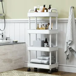 Bookshelf Storage Trolley Mobile Kitchen Organizer Cart With Wheels Multi-Layer Bathroom Shelves Household Snacks Storage Rack