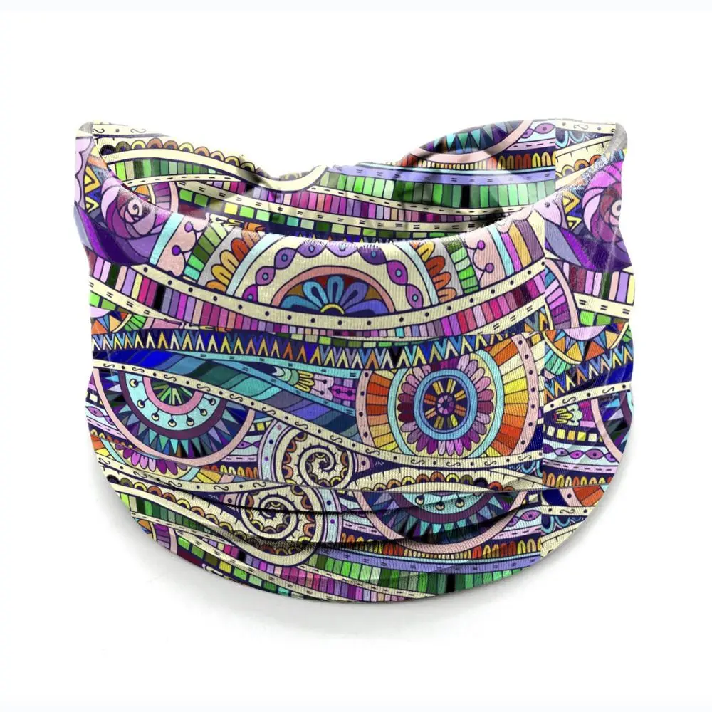 New Elastic Wide Headbands Boho Flower Print Printed Headscarf Wide Brim Vintage Knot Turban Yoga