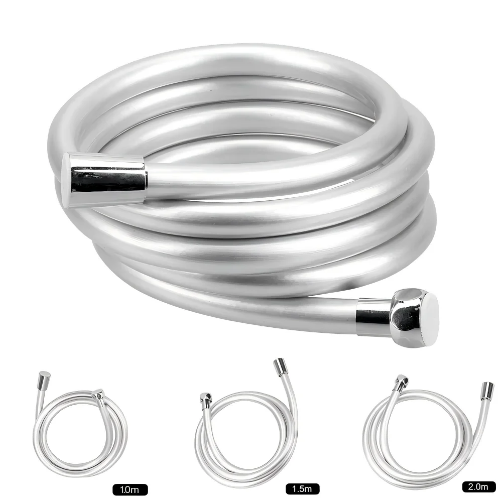 2m/1.5m/1.0m super soft silicone shower hose anti-twist gun metal bathroom pipe long water pipe high quality pvc pipe view 6