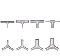 Tee Y Shapped Reducer 4 6 8 10 12 14 16 19 mm Hose Barb Tail Chrome Plated Brass Pipe Fitting Connector Air Water Gas