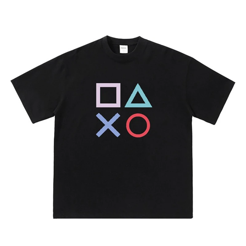 تي شيرت ريترو PS Game بشعار محيطي مطبوع تي شيرت جرافيك تي شيرت عالي الجودة للرجال والنساء #3