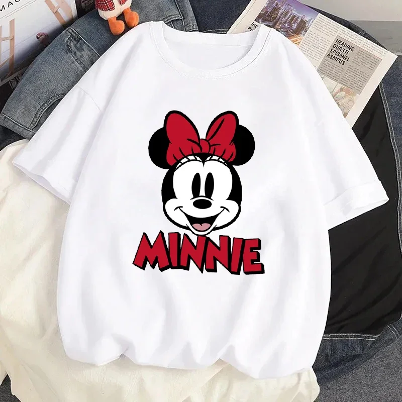 Cute Minnie Printed Women T-shirt Tops Fashion Casual Short Sleeves T Shirt Streetwear Kawaii Mouse Streetwear y2k Clothing Tops