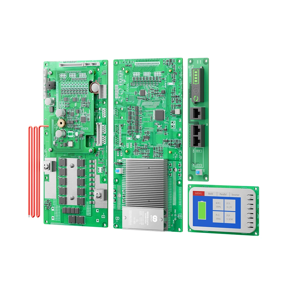 Daly Wechselrichter BMS LiFePo4 8S 16S 24V 48V 100A 1A Active Balancer Familien-Energiespeicher für Growatt Deye Pylon-Wechselrichter mit LCD