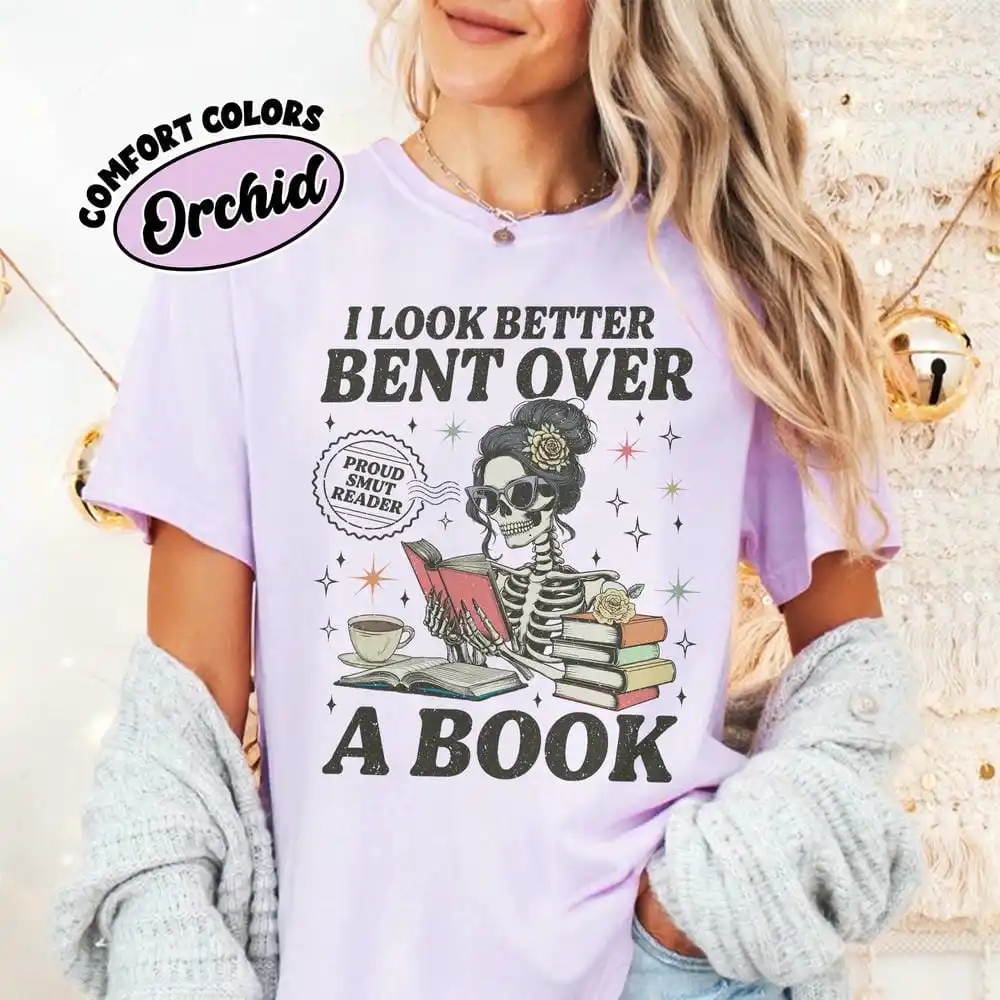 Femmes rétro décontracté lecteur confort unisexe T-Shirt pour Fan fantaisie sombre Romance lecteur livre épicé T-Shirt tenue T-Shirt quotidien Streetwear