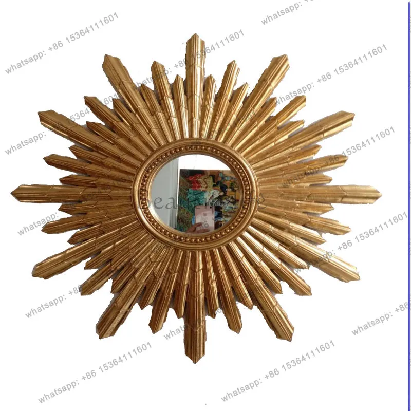 European bathroom crafts Entrance mirror decorative retro gold wall mirror