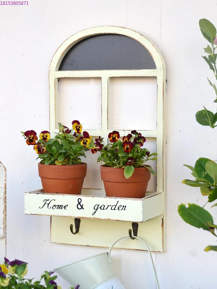 French false window wall hanging storage shelf wall balcony garden courtyard cafe