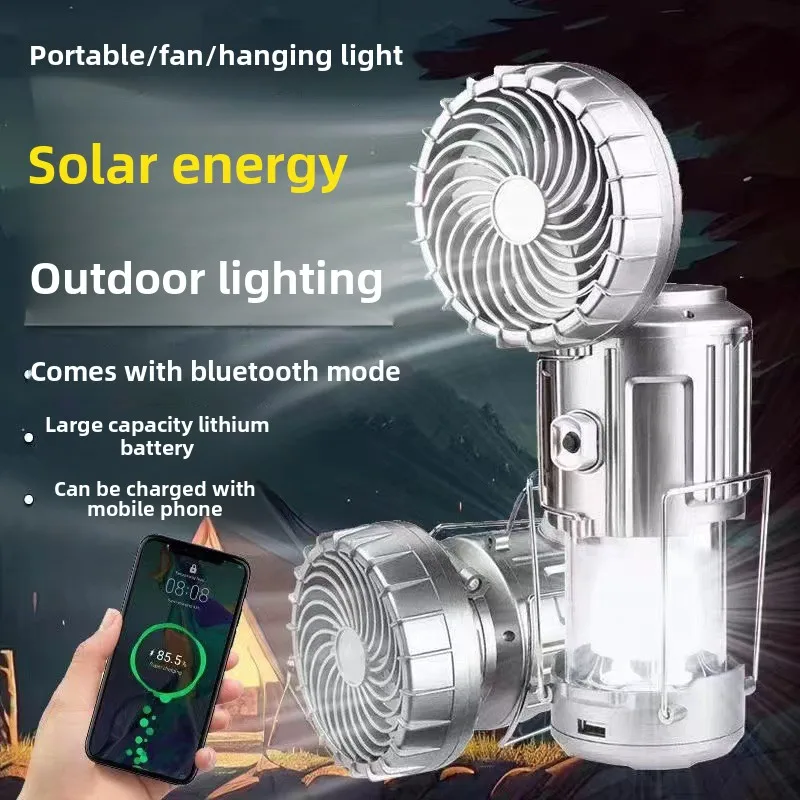 Solar Camping Charging Outdoor Camping LED Tent Light Power Outage Emergency Light Night Fishing Barbecue Flashlight Desk Lamp