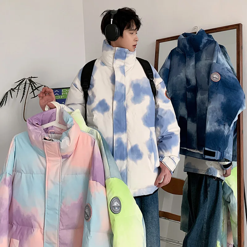 

Усовершенствованная зимняя куртка-пуховик для мужчин: новая, ветрозащитная, повседневная, свободного кроя, модная, для пар, из полиэфирного волокна, с наполнителем из пуха.