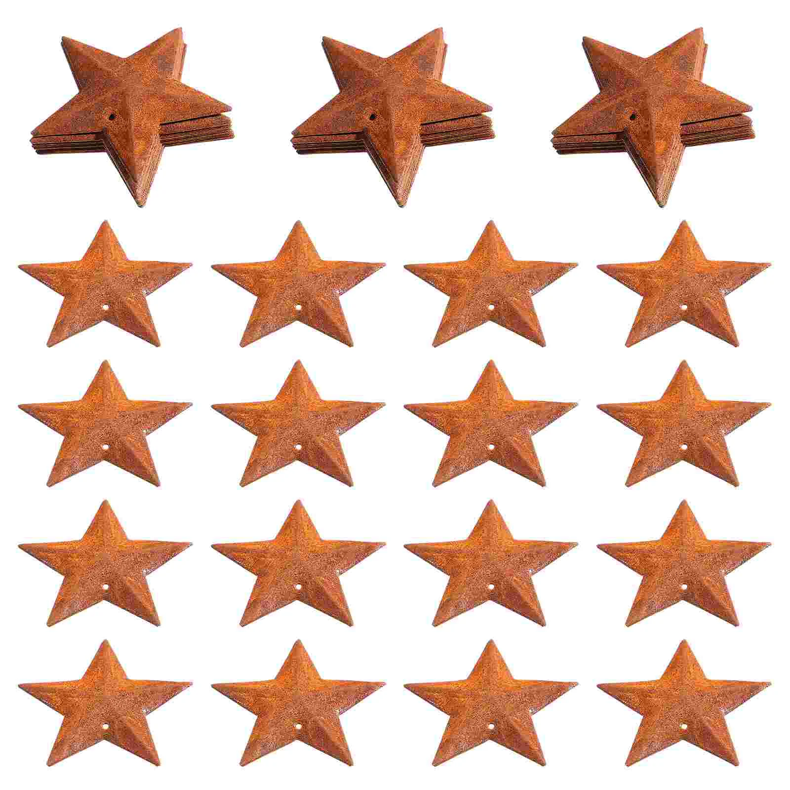 Mini Metal Stars Christmas Tree Decorations Celebrity DIY Accessories Five-pointed Ornaments Rusted Miniature Hanging Shape