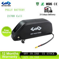 Polly eBike Battery 52V 19.2AH Lithium Electric Bicycle Downtube Battery with Charger 48V 17.5AH 52V 13AH for 250W-1500W Motor