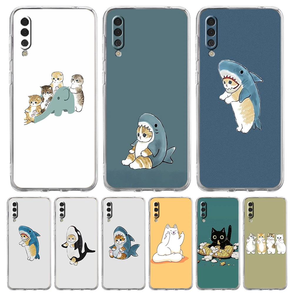 

Cute Animals Cat Luxury Phone Case For Samsung Galaxy A12 A02 A03S A50 A70 A10 A20 A20S A30 A40 Transparent Silicone Shell Capas