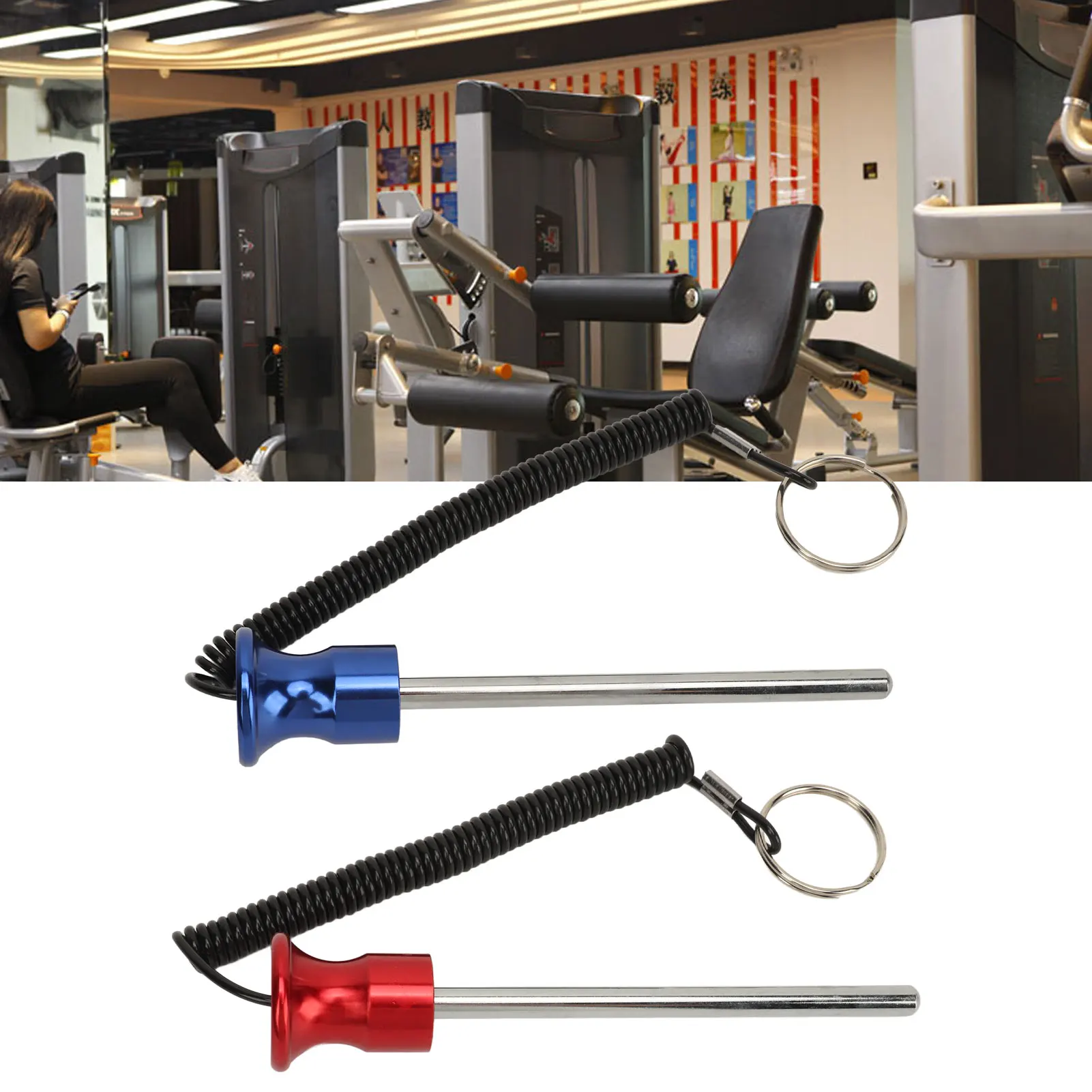 Picture 6: Weight  Locking Pin Gym Weight  Pin Pull Rope Design Easy To Use 8x125mm Magnetic for Strength Training Accessories
