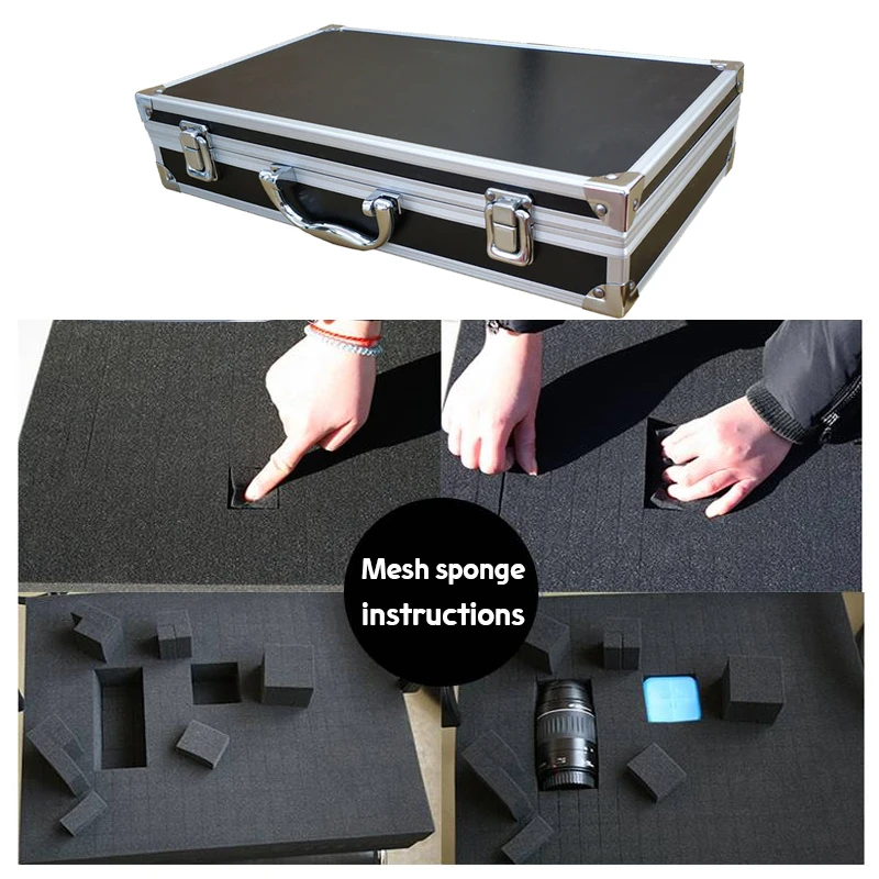 Aluminum Case Tool Box Waterproof Toolbox For Mechanics Pelican Hard Case Gun Suitcase Tools Storage Box With Foam