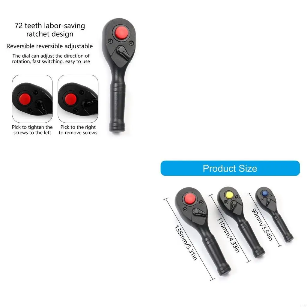 

P82E Comprehensive 3 Piece 72 Tooth Ratchet Wrench Set for Household Maintenance Tool