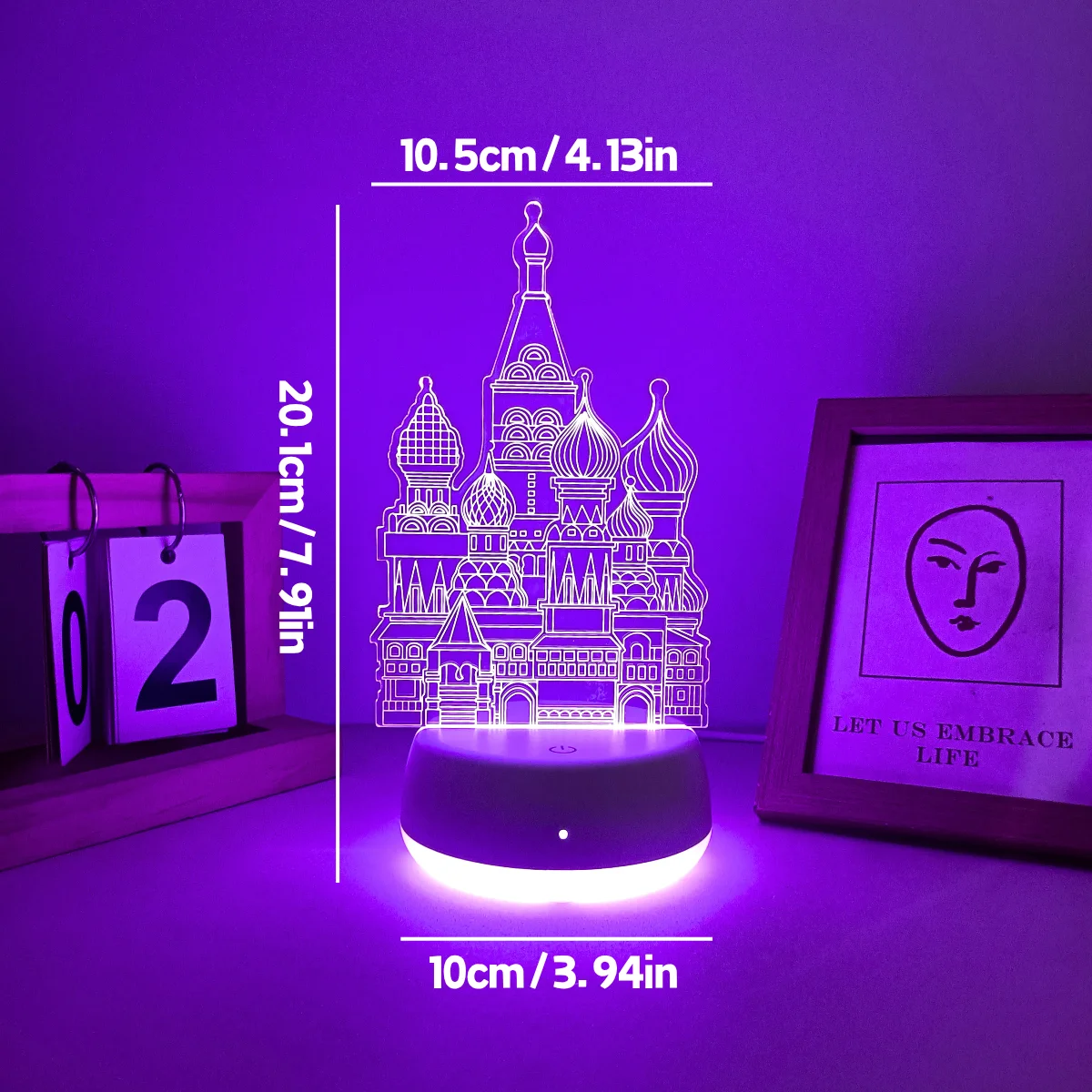 1pc moderno creativo a forma di castello LED sette colori sfumati luce notturna 3D, interruttore tattile trasformazione a sette colori, un ottimo regalo