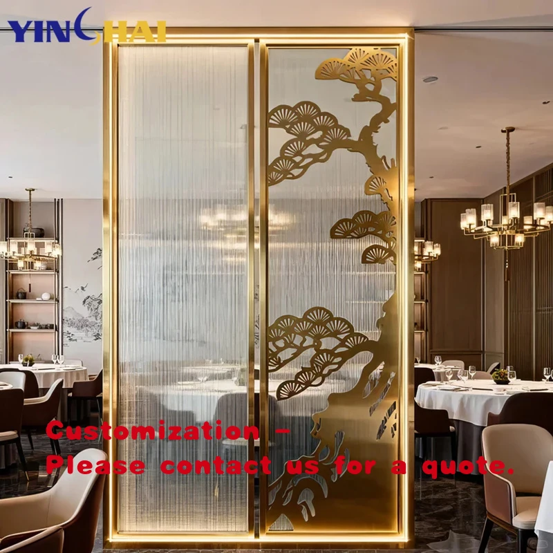 custom.Modern Luxury Stainless Steel Room Divider Screen Decorative Metal Partition Wall Panels Living Room Hotel Hall Desig