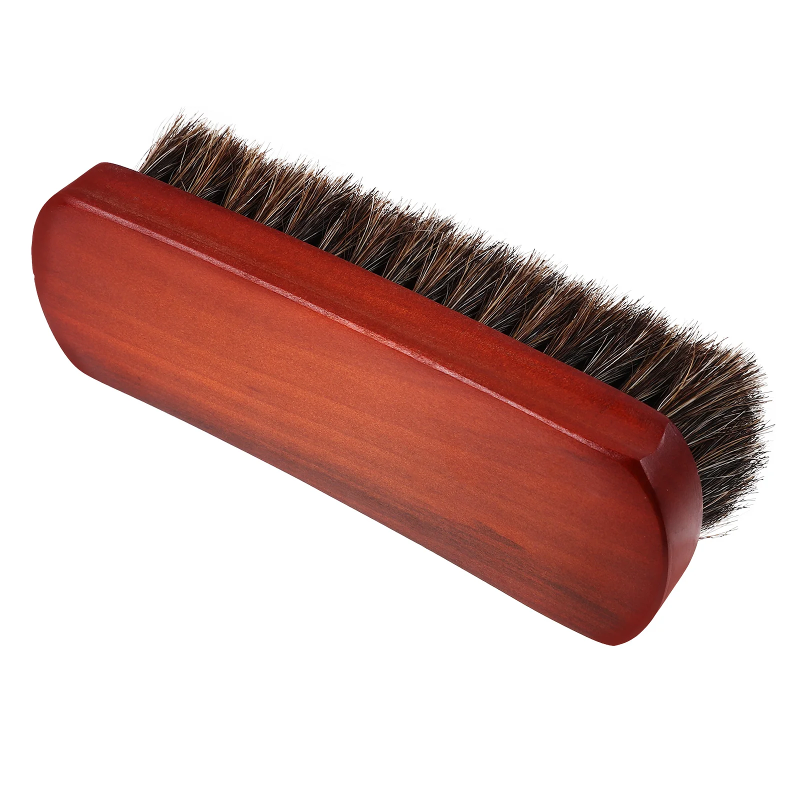 

Horsehair Shoe Brush Wooden Handle for Care - Non-Scratch Cleaning Tool for and Deep Graining Removal