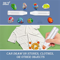 AT21-40 Pack Refillable Acrylic Paint Markers 15Mm Empty Acrylic Markers Clear White Paint Marker Pens For Rock Painting Wood