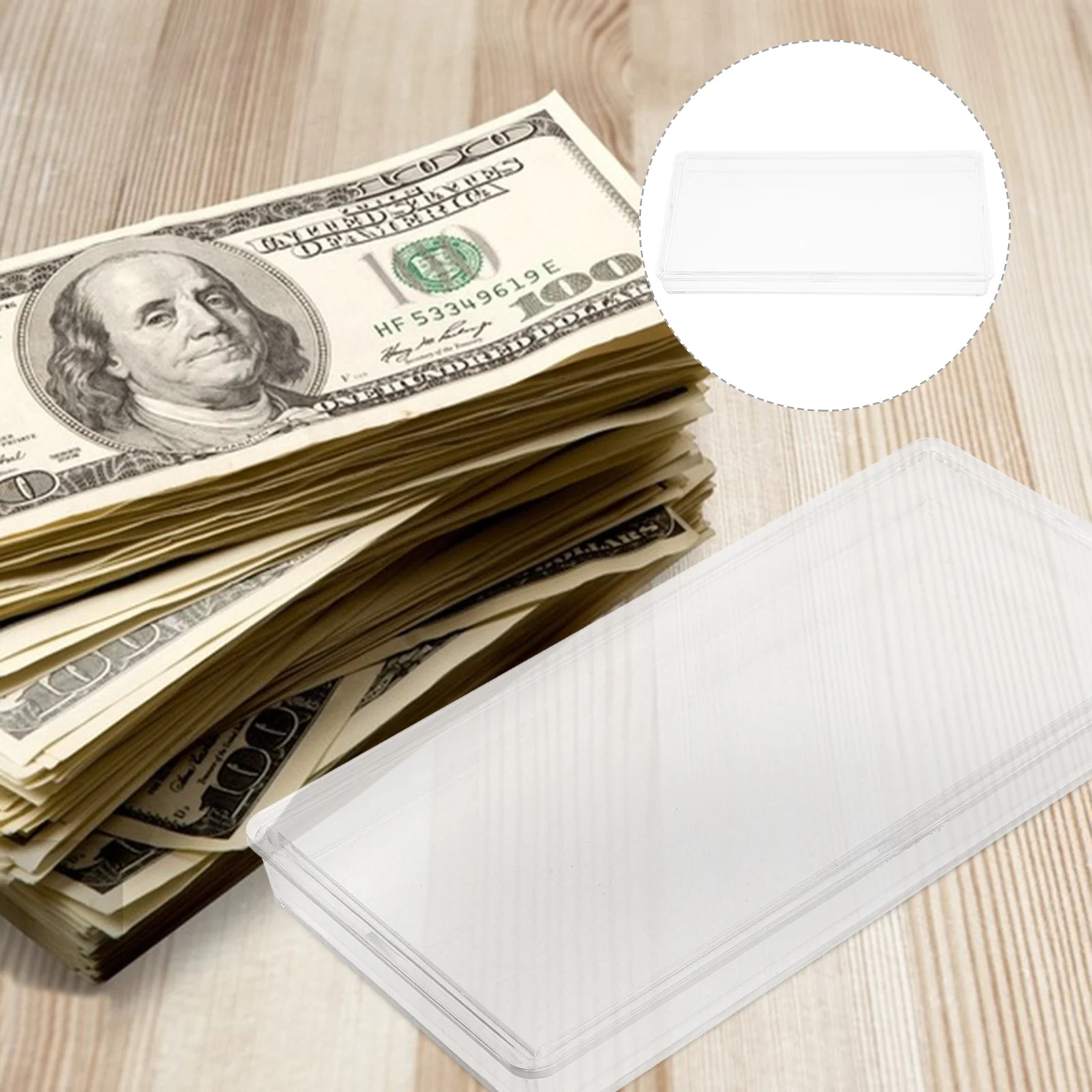

Banknote Storage Box Collection Sleeve Whole Coin Commemorative Money Case Compartment Container Abs Paper Lottery