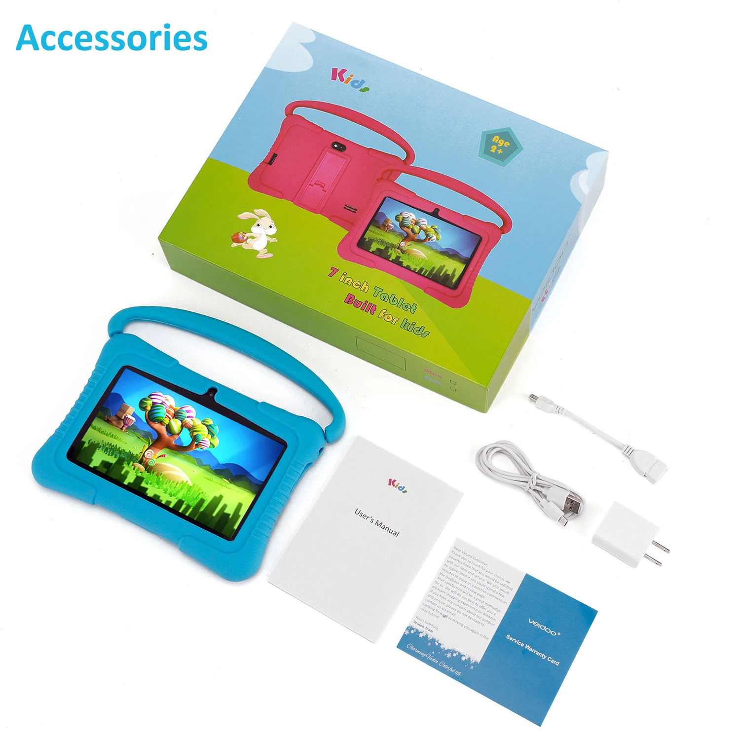 Kids Tablet 7-Inch Android Tablet Pc Educational Pad with Parental Lock Eye Protect HD Screen Tablets for Study Learning Gadgets