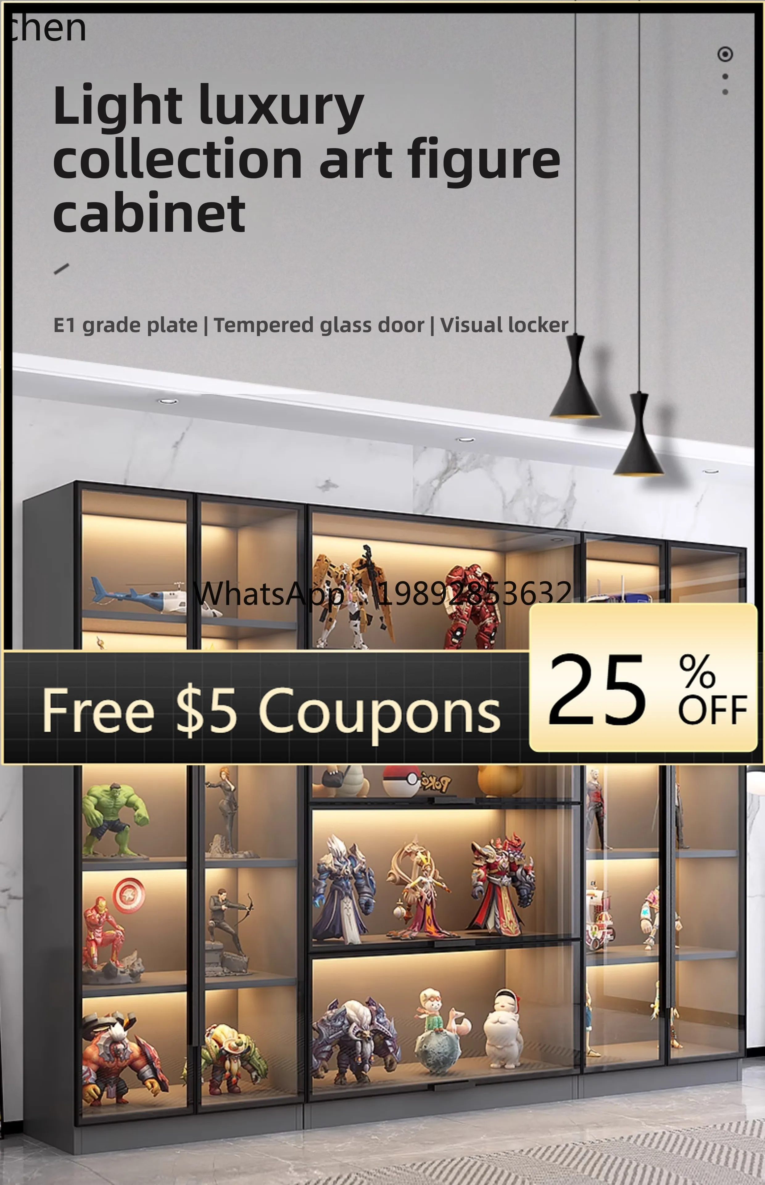 

Glass Door Display Cabinet Product Display Toy Lego Storage Home Model Hand Figure Building Block Wine Cabinet