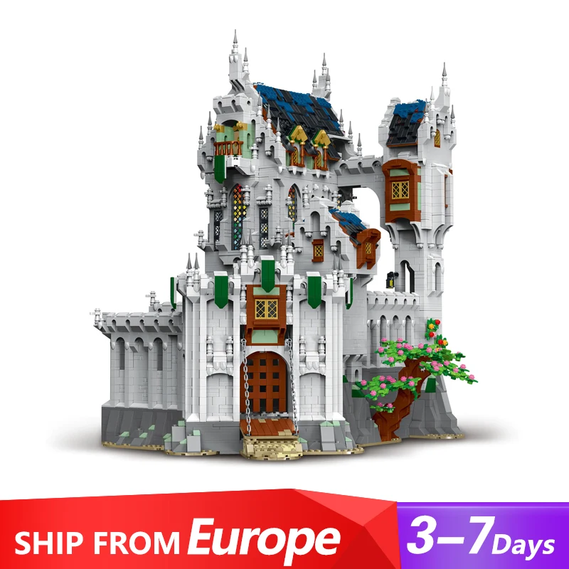 Castello medievale Casa Edifici modulari Blocchi Città europea Streert View Architettura Modello in mattoni Kit Adulti Bambini Regalo 8603 PZ