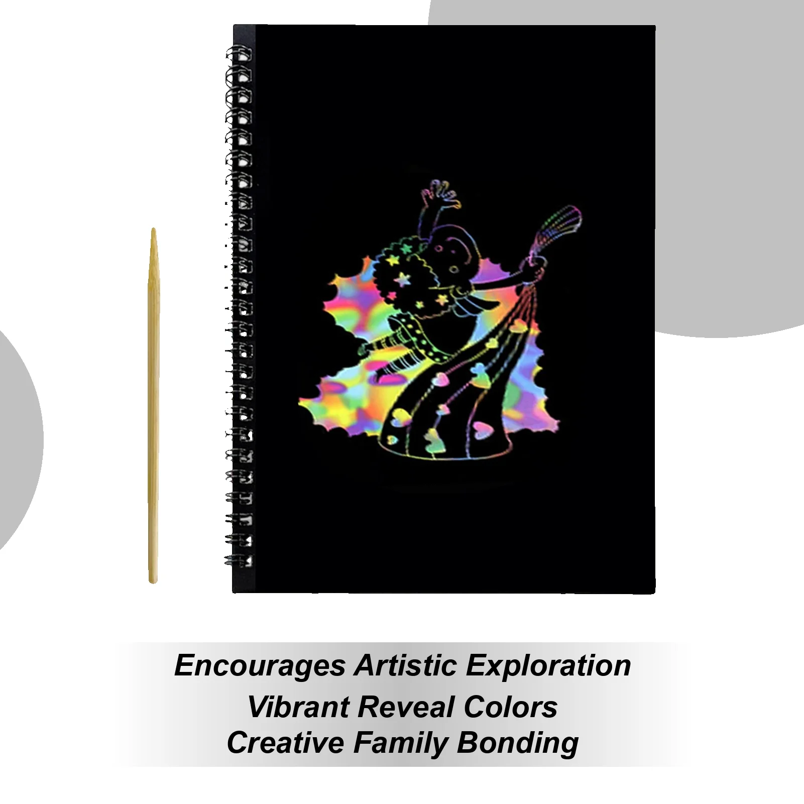 Carnet de coloriage arc-en-ciel en papier à gratter, carnet de notes en papier artisanal pour enfants garçons étudiants salle de classe maison voyage avion