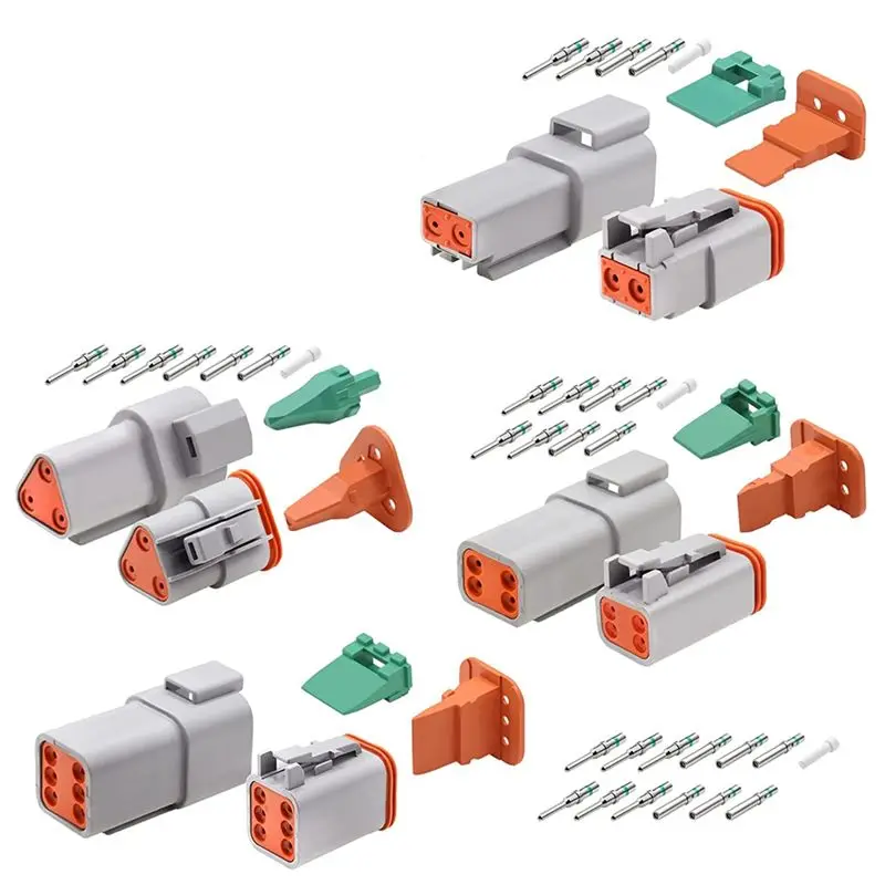 DT35！ DT Connector, 2 3 4 6 Pin Deutsch Connector Kit,Waterproof Automotive Electrical Connectors with Stamped Contacts