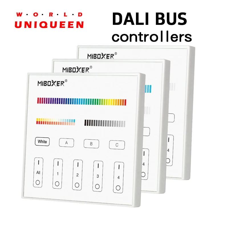 DALI touch panel controller, miboxer DP1s,DP2s, DP3s single color, CCT, RGB 3in1 group division control, addressable