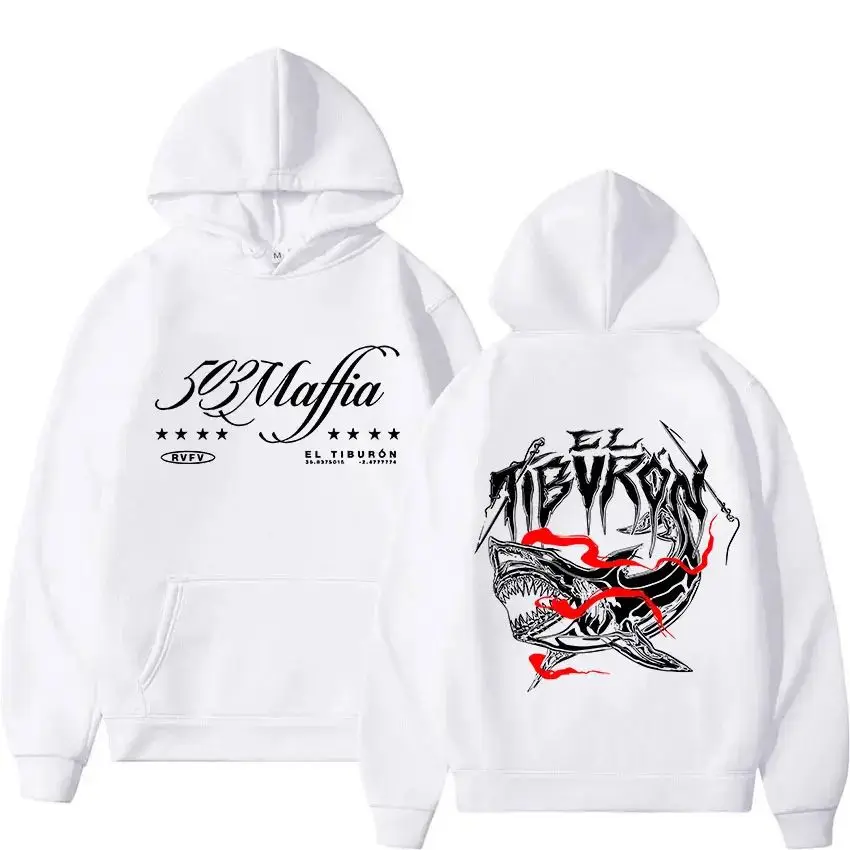 موضة Harajuku البلوز مغني الراب RVFV ELTIBVRON 503 MAFFIA Tour 2025 ألبوم هودي عادية المتضخم كنزة بغطاء رأس من الصوف للجنسين #2