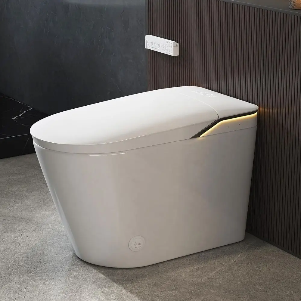 

Smart Toilet with Bidet Built in, Bidet Toilet with Auto Open/Close Lid, Cleaning oam Dispenser, Warm Water Sprayer & Air Dryer,