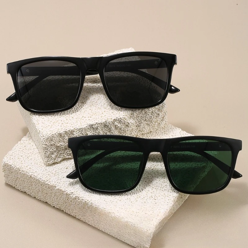 

​​2025 Premium Square Polarized Sunglasses Men, UV400 Driving Mineral Glass Lens Retro K-Style Lightweight TR90 Frame​​