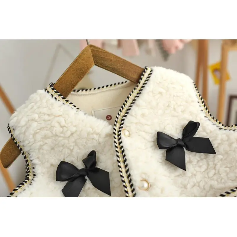 Baby Vest for Autumn and Winter Wear Small Fragrant Wind Style Thickened Children Vest for Warmth Trendy Girls Vest