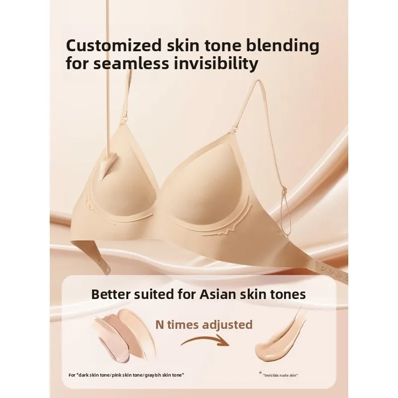 KUCLUT Seamless Foundation Liquid Bra Gathered Small Chest Big Fine Strap Beautiful Back Comfortable Breathable Underwear