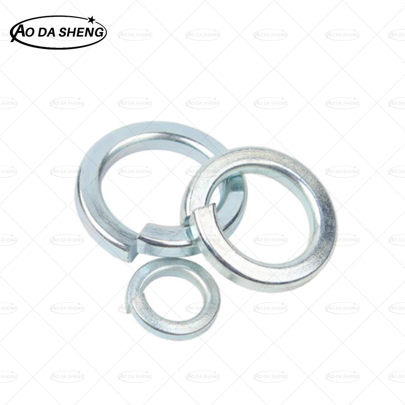 AODASHENG DIN127 GB93 Galvanize Carbon Steel Spring Washer Split Lock Elastic Gasket Anti-loose M2 M2.2 M2.5 M3 M4 M5 M6 M8-M30