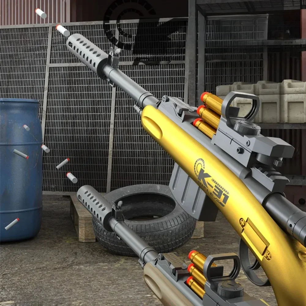 Pistolet na kulki K-31, zabawka pistoletowa z ręcznym mechanizmem ładowania, do gier bitewnych CS na zewnątrz, prezent świąteczny dla dzieci i dorosłych.
