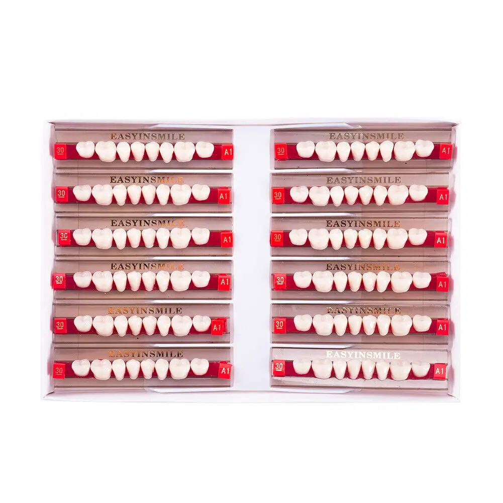 84/96pcs Dental Teeth Model Denture False Teeth DIY Material Anterior Posterior Teeth Education Model A1/ A2/ A3