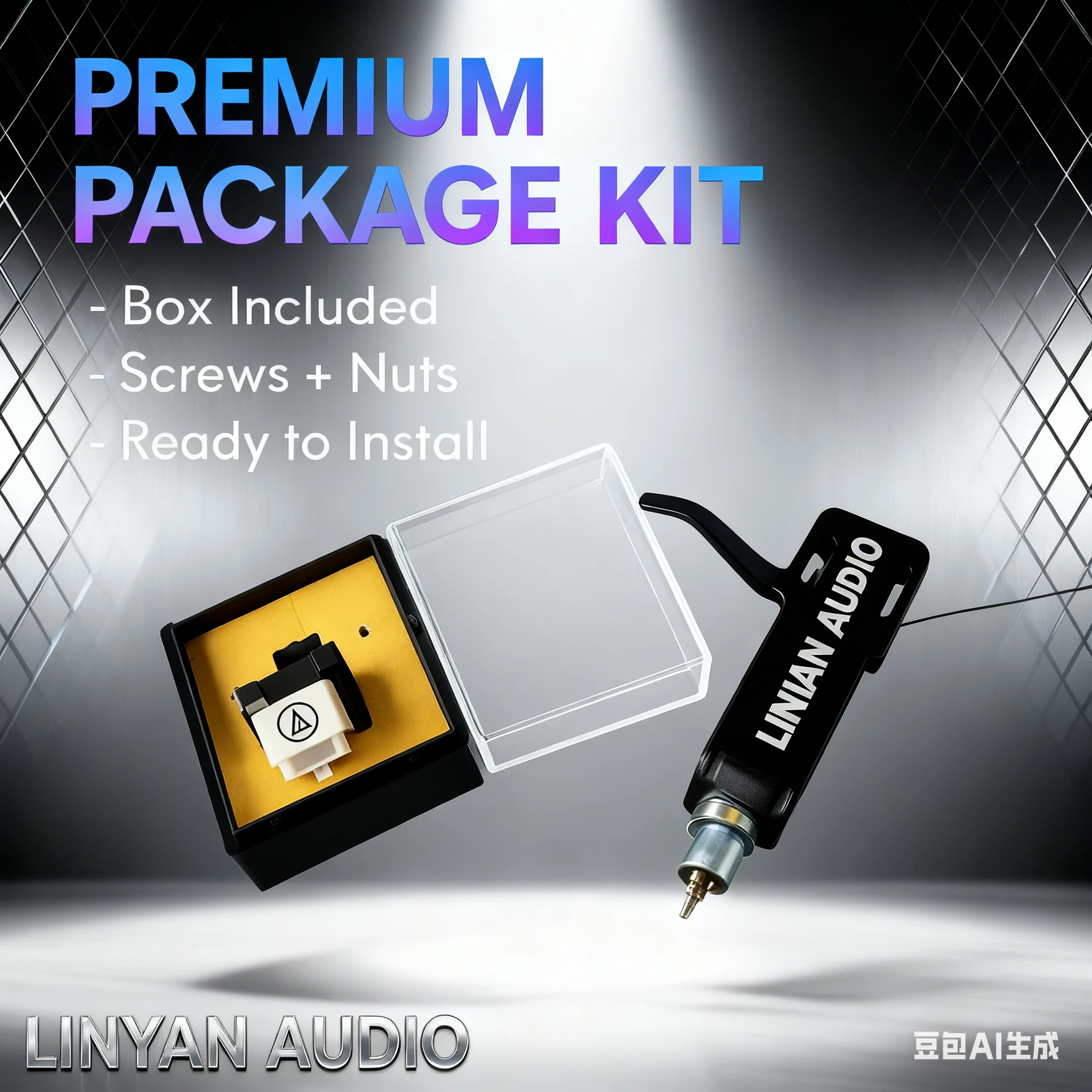 

Для LINYAN AUDIO Headshell + картридж AT-3600L MM | Предварительно установленный стилус, комплект обновления винила с 4-контактным разъемом